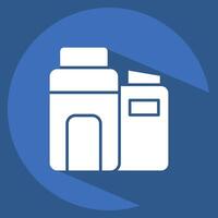 Icon Eco Factory. related to Industry symbol. long shadow style. design editable vector