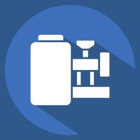 Icon Production Machine. related to Industry symbol. long shadow style. design editable vector