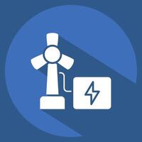 Icon Renewable Energy. related to Industry symbol. long shadow style. design editable vector