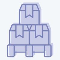 Icon Pallet Box. related to Industry symbol. two tone style. design editable vector