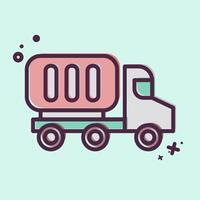 Icon Container Truck. related to Industry symbol. MBE style. design editable vector