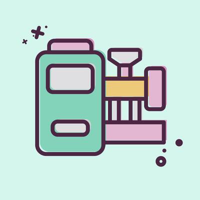 Icon Production Machine. related to Industry symbol. MBE style. design editable