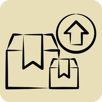 Icon Box. related to Industry symbol. hand drawn style. design editable vector