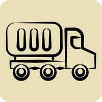 Icon Container Truck. related to Industry symbol. hand drawn style. design editable vector