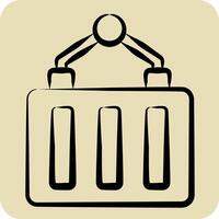 Icon Container. related to Industry symbol. hand drawn style. design editable vector