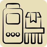 Icon Conveyor. related to Industry symbol. hand drawn style. design editable vector