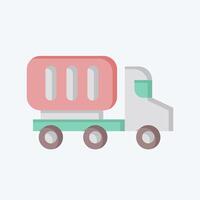 Icon Container Truck. related to Industry symbol. flat style. design editable vector