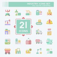 Icon Set Industry. related to Education symbol. flat style. design editable vector