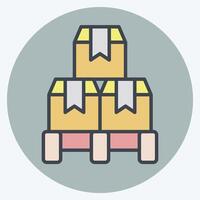 Icon Pallet Box. related to Industry symbol. color mate style. design editable vector