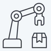 Icon Arm Robot. related to Industry symbol. line style. design editable vector