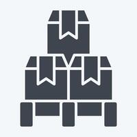 Icon Pallet Box. related to Industry symbol. glyph style. design editable vector