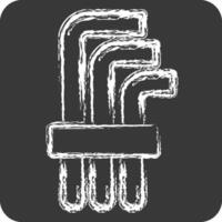 Icon Hex Keys. related to Repair Tools symbol. chalk Style. design editable vector