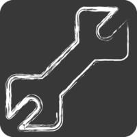 Icon Wrench. related to Repair Tools symbol. chalk Style. design editable vector