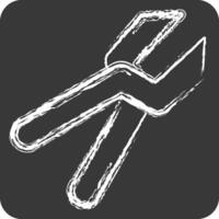 Icon Zinc Scissors. related to Repair Tools symbol. chalk Style. design editable vector