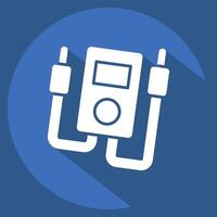 Icon Electrical Meter. related to Repair Tools symbol. long shadow style. design editable vector