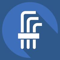 Icon Hex Keys. related to Repair Tools symbol. long shadow style. design editable vector