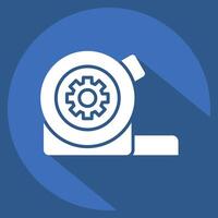 Icon Measure Tape. related to Repair Tools symbol. long shadow style. design editable vector