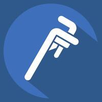 Icon Pipe Wrench. related to Repair Tools symbol. long shadow style. design editable vector