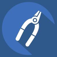 Icon Pliers. related to Repair Tools symbol. long shadow style. design editable vector