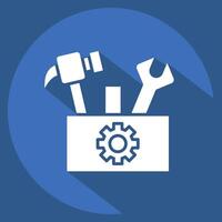Icon Tool Box. related to Repair Tools symbol. long shadow style. design editable vector