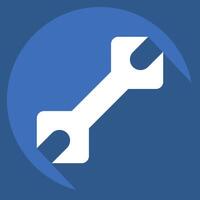 Icon Wrench. related to Repair Tools symbol. long shadow style. design editable vector