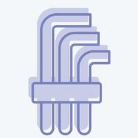 Icon Hex Keys. related to Repair Tools symbol. two tone style. design editable vector