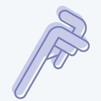Icon Pipe Wrench. related to Repair Tools symbol. two tone style. design editable vector