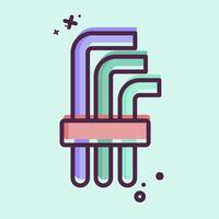 Icon Hex Keys. related to Repair Tools symbol. MBE style. design editable vector