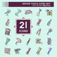 Icon Set Repair Tools. related to Education symbol. MBE style. design editable vector