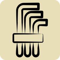 Icon Hex Keys. related to Repair Tools symbol. hand drawn style. design editable vector