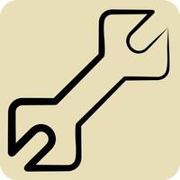 Icon Wrench. related to Repair Tools symbol. hand drawn style. design editable vector