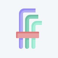 Icon Hex Keys. related to Repair Tools symbol. flat style. design editable vector