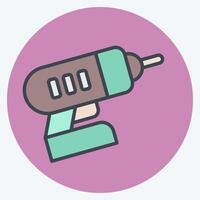Icon Drill. related to Repair Tools symbol. color mate style. design editable vector