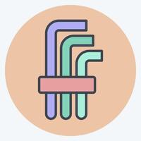 Icon Hex Keys. related to Repair Tools symbol. color mate style. design editable vector