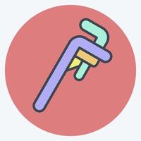 Icon Pipe Wrench. related to Repair Tools symbol. color mate style. design editable vector
