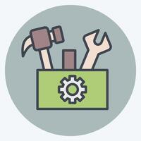 Icon Tool Box. related to Repair Tools symbol. color mate style. design editable vector