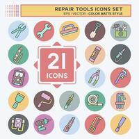 Icon Set Repair Tools. related to Education symbol. color mate style. design editable vector