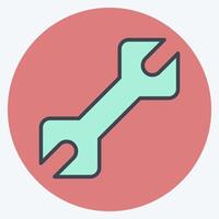 Icon Wrench. related to Repair Tools symbol. color mate style. design editable vector