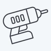 Icon Drill. related to Repair Tools symbol. line style. design editable vector