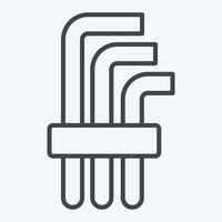 Icon Hex Keys. related to Repair Tools symbol. line style. design editable vector