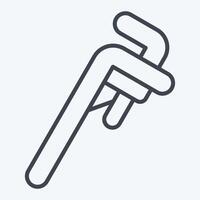 Icon Pipe Wrench. related to Repair Tools symbol. line style. design editable vector