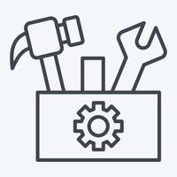 Icon Tool Box. related to Repair Tools symbol. line style. design editable vector
