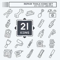 Icon Set Repair Tools. related to Education symbol. line style. design editable vector