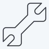 Icon Wrench. related to Repair Tools symbol. line style. design editable vector