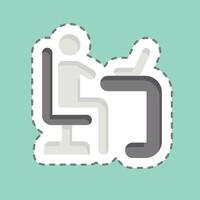 Sticker line cut Learner. related to Development symbol vector