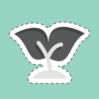 Sticker line cut Seedling. related to Development symbol vector
