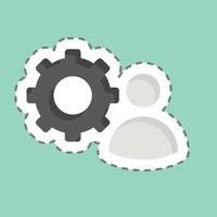 Sticker line cut Skills. related to Development symbol vector