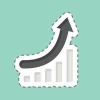 Sticker line cut Growth Chart. related to Development symbol vector
