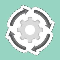 Sticker line cut Development Settings. related to Development symbol vector
