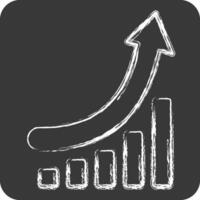 Icon Growth Chart. related to Development symbol. chalk Style vector